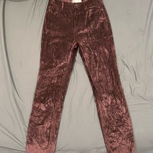 Purple/burgundy free people velvet pants jeans